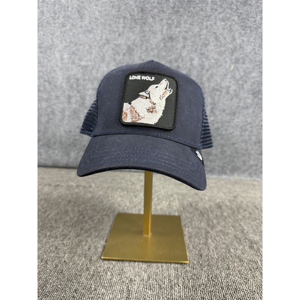 Goorin Bros The Farm Hat Cap Snap Back Mens One Size Blue Lone Wolf Trucker